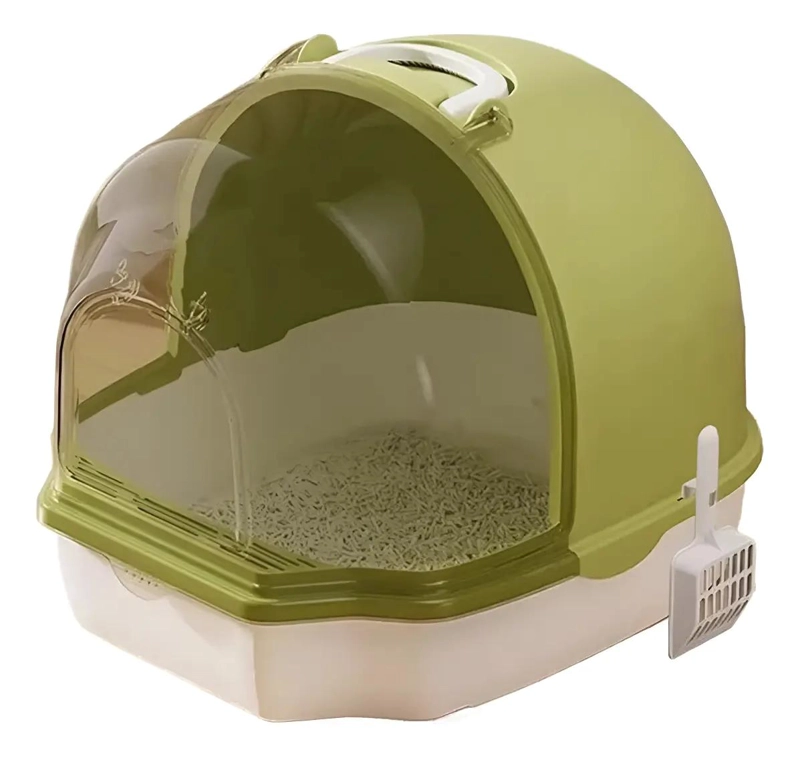 ARENERO CERRADO GRANDE PARA GATOS CON PALA INCLUIDA Y DISEÑO PRACTICO - 1
