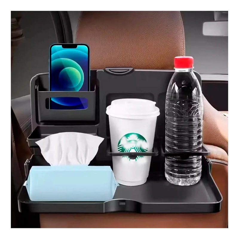 BANDEJA PLEGABLE PARA AUTO CON PORTA VASOS Y SOPORTE PARA COMIDA - 5