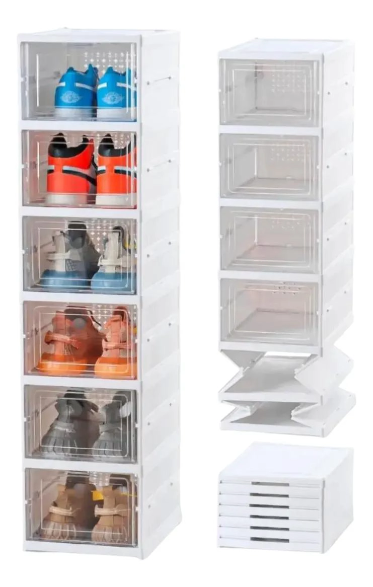 ORGANIZADOR DE ZAPATOS ACRILICO TRANSPARENTE CON 6 NIVELES PARA AHORRO DE ESPACI - 2