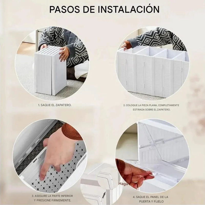 ORGANIZADOR DE ZAPATOS ACRILICO TRANSPARENTE CON 6 NIVELES PARA AHORRO DE ESPACI - 4