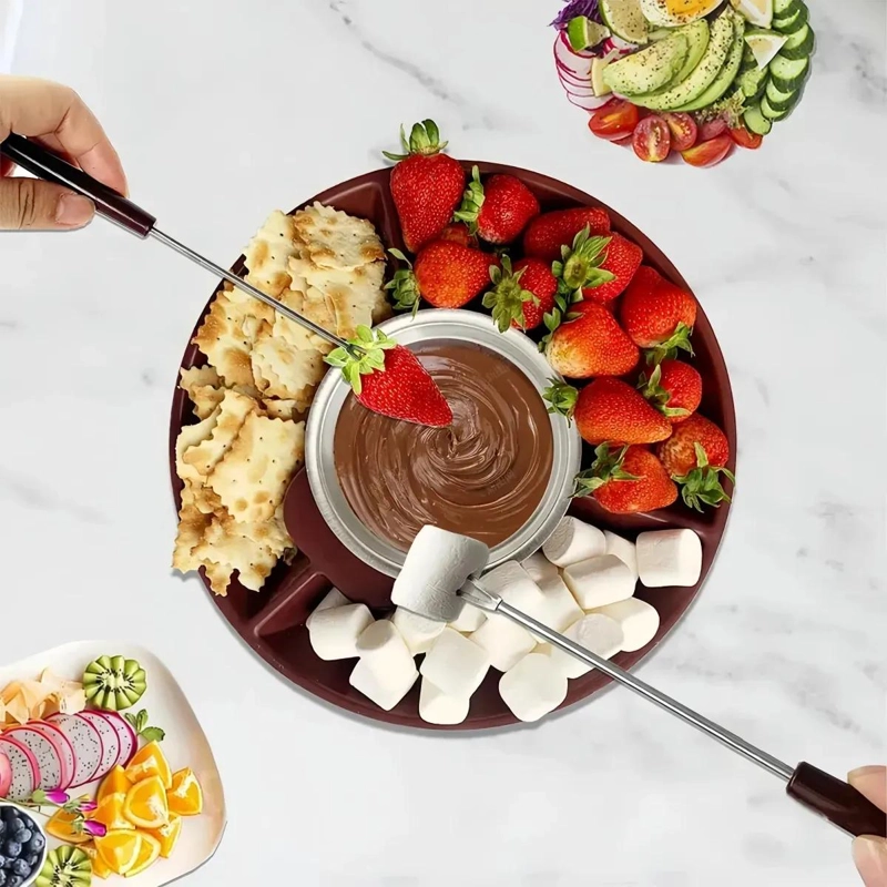 GENÉRICO FUNDIDOR PARA FONDUE DE CHOCOLATE CON BANDEJA EXTRAIBLE Y CONTROL DE TEMPERATURA