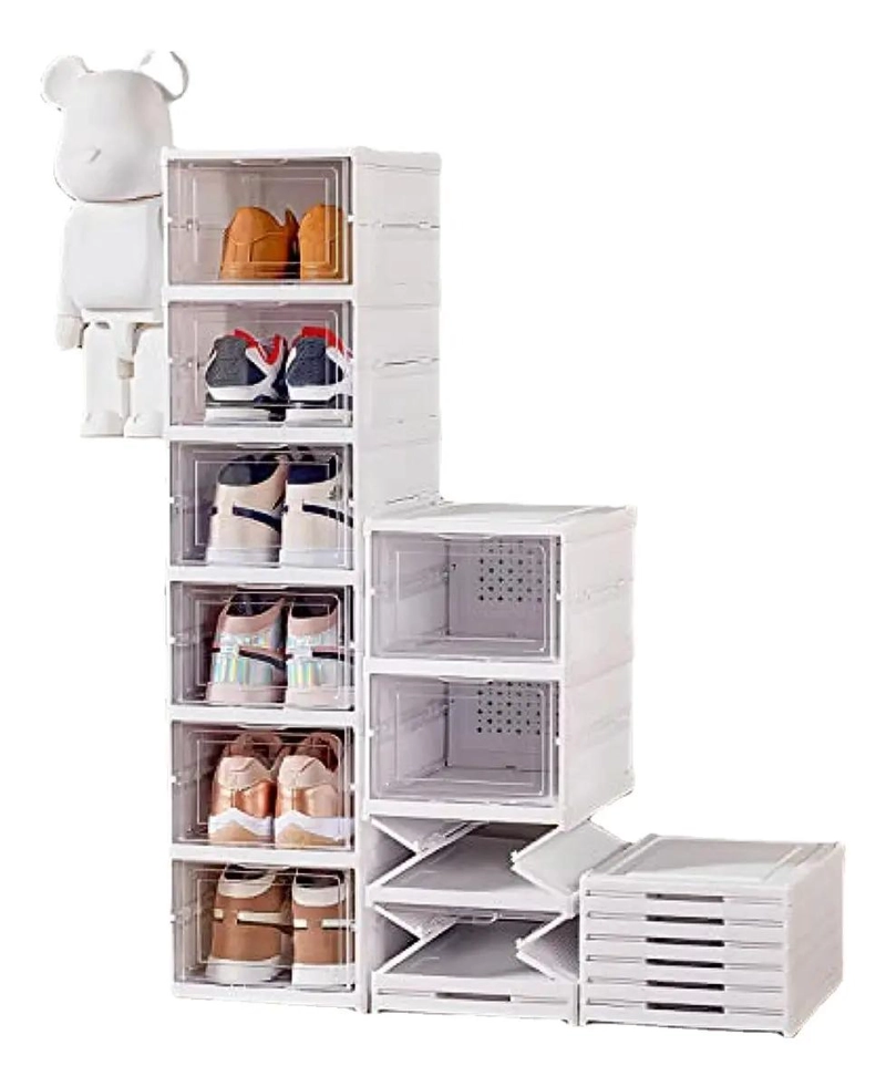 SET DE 6 CAJAS PLEGABLES PARA ZAPATOS SIN NECESIDAD DE INSTALACION - 1