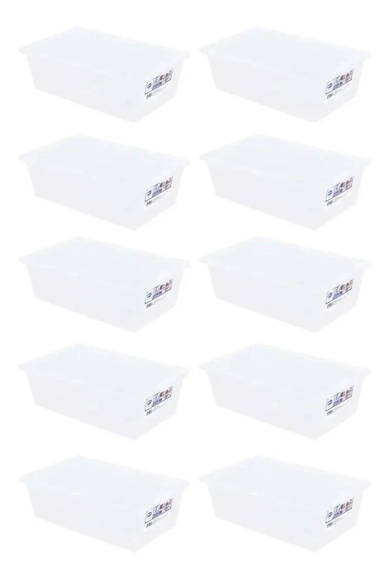 SET DE 10 CAJAS ORGANIZADORAS DE 6 LITROS CON TAPA Y DISEÑO APILABLE - 1