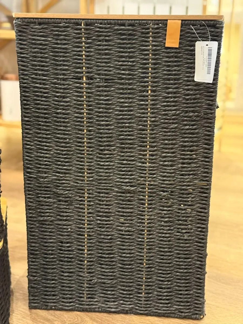 SET DE 4 CANASTOS ORGANIZADORES CON TAPA DE MADERA PARA ROPA - 5