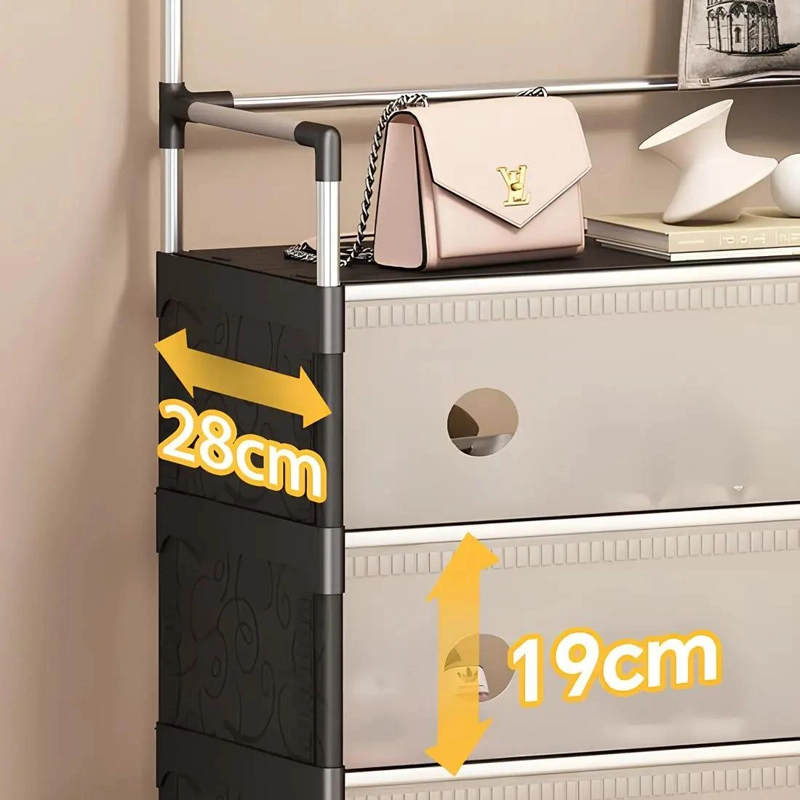 ORGANIZADOR DE CALZADO CON 5 NIVELES Y TAPA ANTI POLVO PARA ZAPATOS - 4