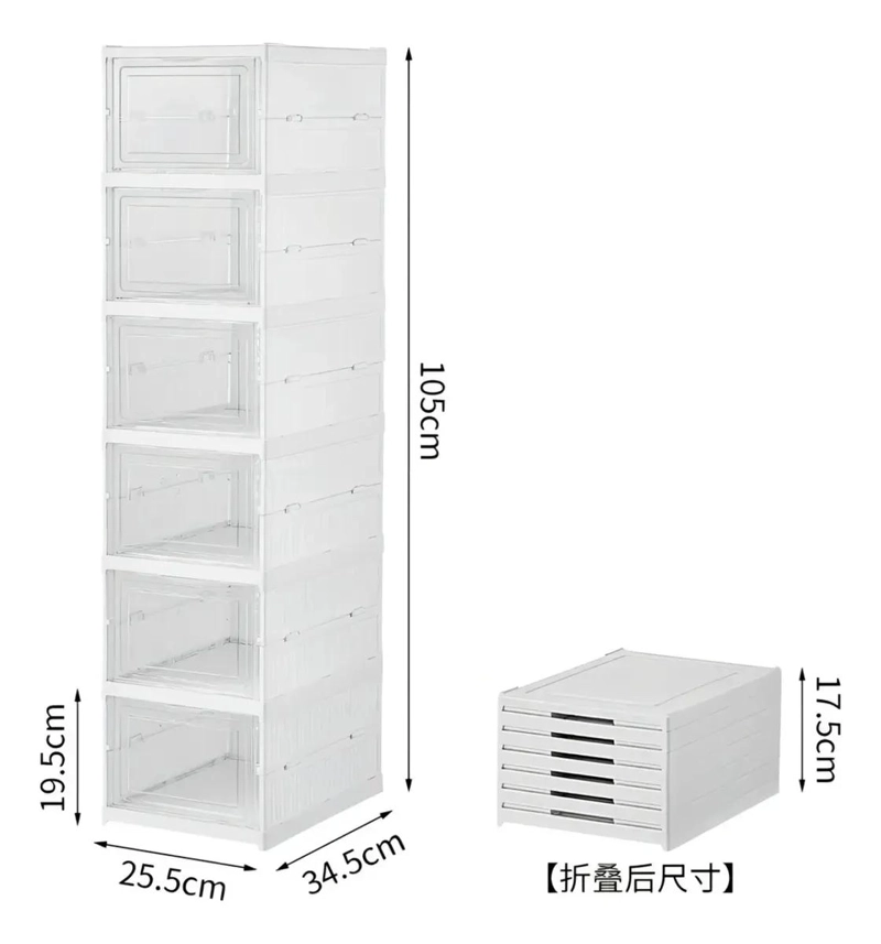 SET DE 6 CAJAS ORGANIZADORAS APILABLES PARA ZAPATOS PLEGABLES - 3