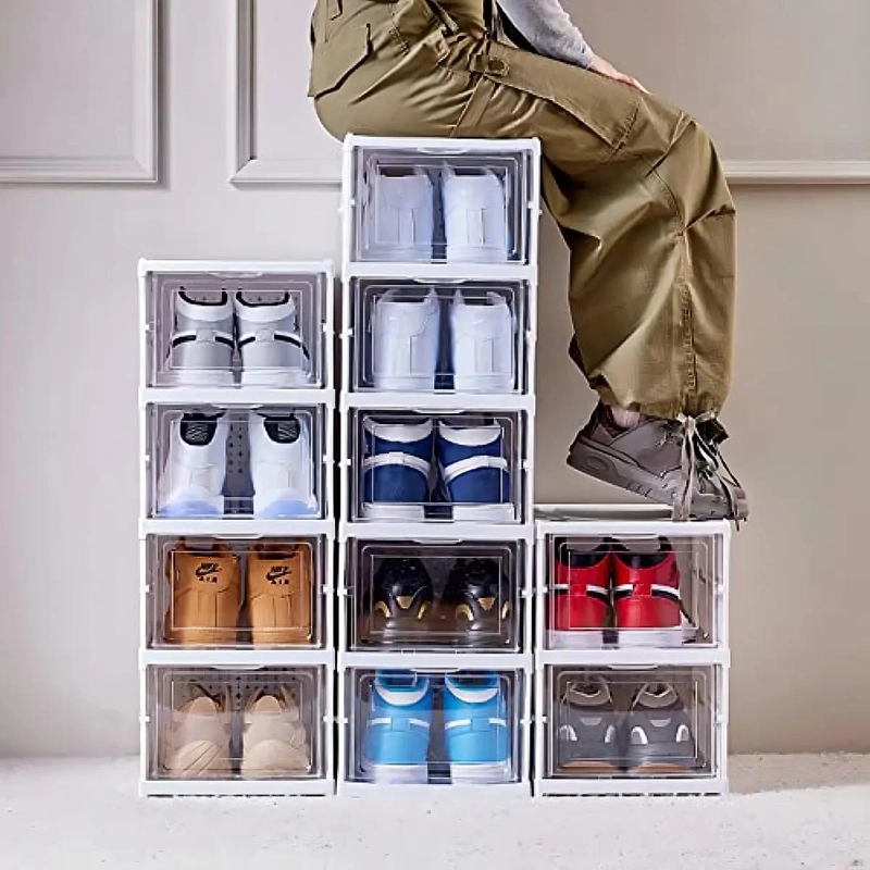 SET DE 6 CAJAS ORGANIZADORAS APILABLES PARA ZAPATOS PLEGABLES - 5