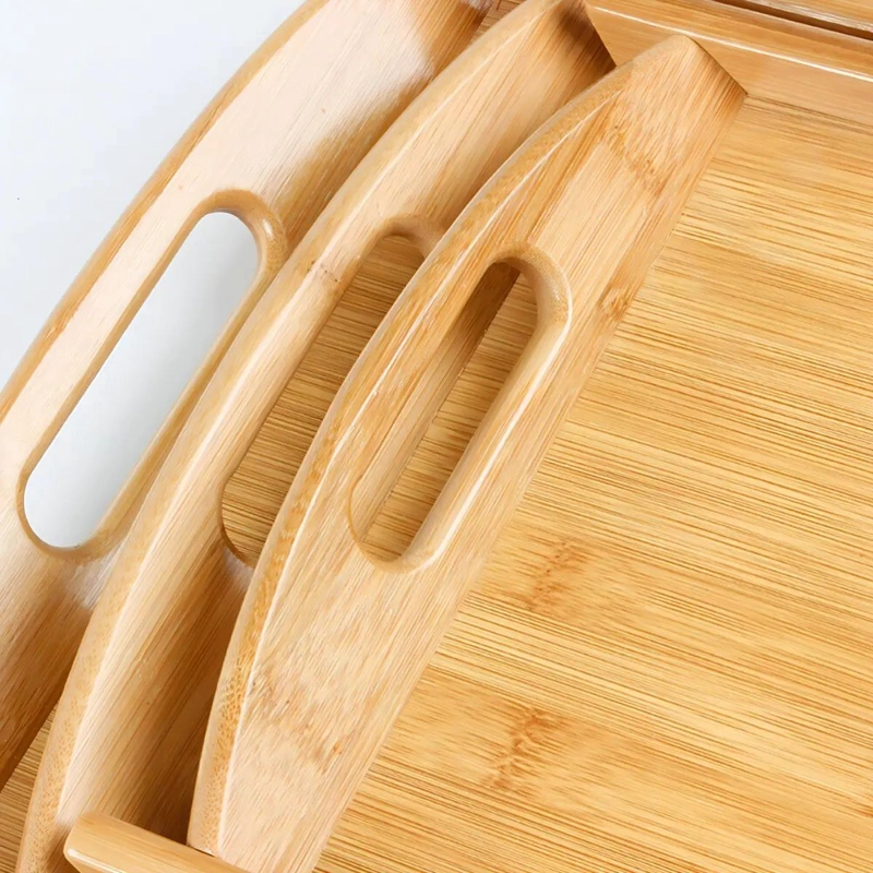 SET DE 3 BANDEJAS DE BAMBU PARA DESAYUNO Y SERVIR - 3