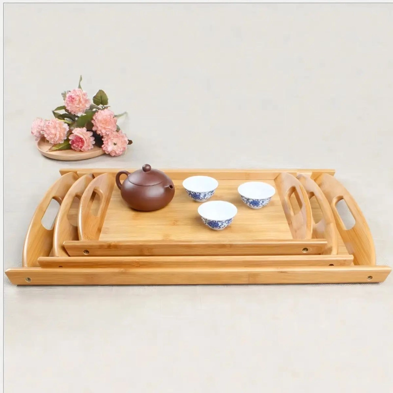 SET DE 3 BANDEJAS DE BAMBU PARA DESAYUNO Y SERVIR - 4