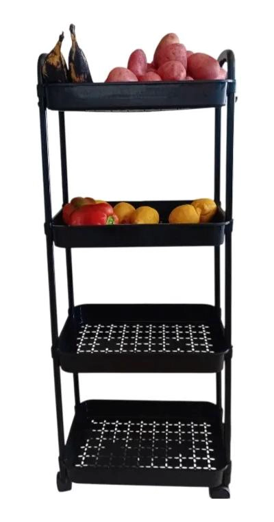 CARRITO ORGANIZADOR MULTIFUNCIONAL CON 4 NIVELES EN COLOR NEGRO - 1