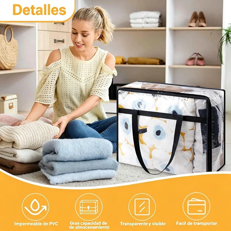SET DE 4 BOLSAS ORGANIZADORAS PARA ALMACENAMIENTO CON CAJAS DE PVC 40 LITROS - 2
