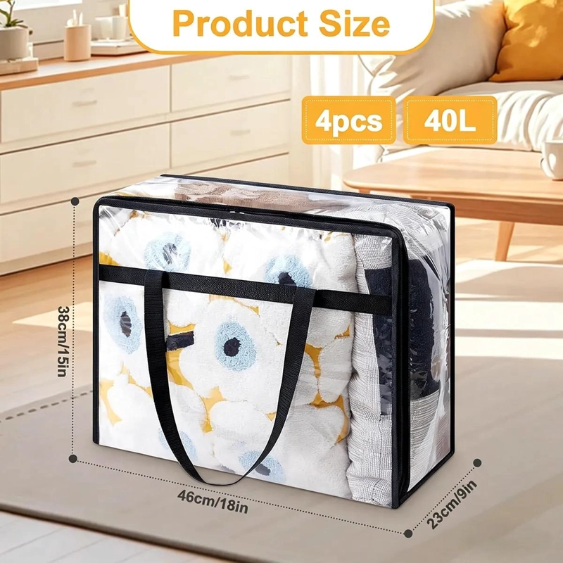 SET DE 4 BOLSAS ORGANIZADORAS PARA ALMACENAMIENTO CON CAJAS DE PVC 40 LITROS - 3