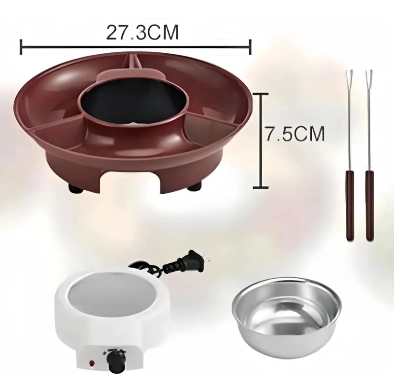 FUNDIDOR PARA FONDUE DE CHOCOLATE CON BANDEJA EXTRAIBLE Y CONTROL DE TEMPERATURA - 2