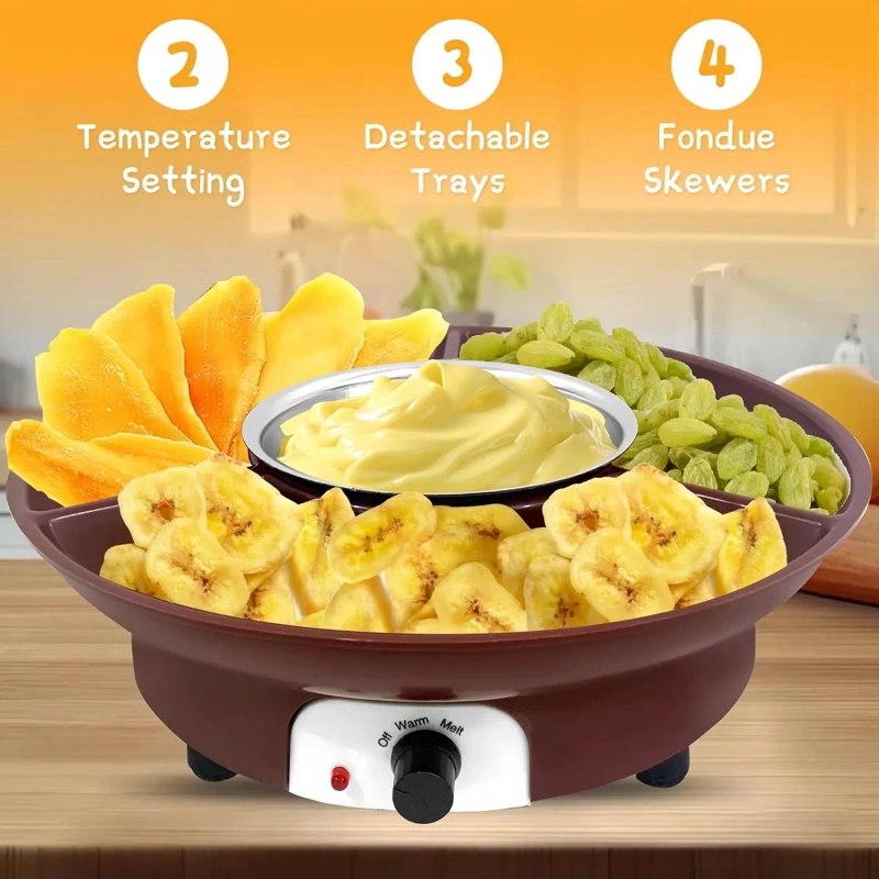 FUNDIDOR PARA FONDUE DE CHOCOLATE CON BANDEJA EXTRAIBLE Y CONTROL DE TEMPERATURA - 5