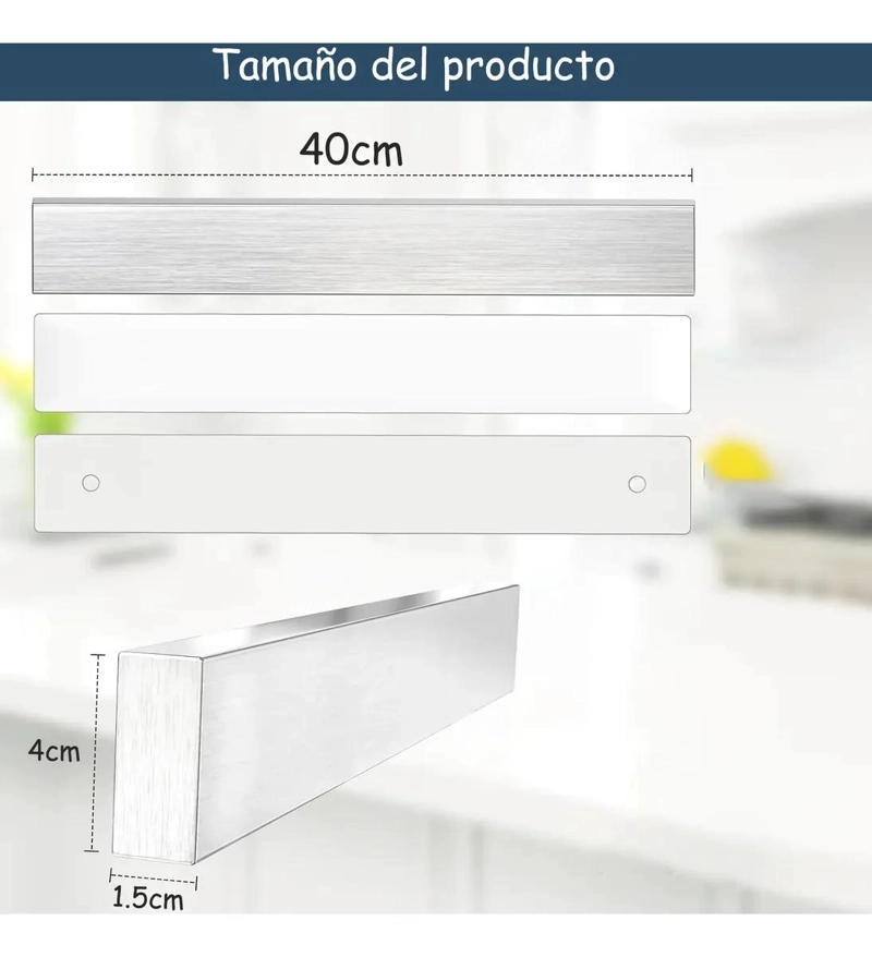 BARRA MAGNE TICA PARA CUCHILLOS DE 40 CM PARA COCINA Y UTENSILIOS - 3