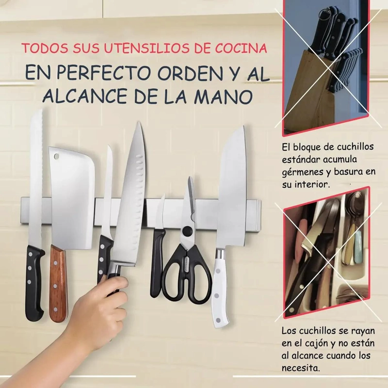 BARRA MAGNE TICA PARA CUCHILLOS DE 40 CM PARA COCINA Y UTENSILIOS - 4