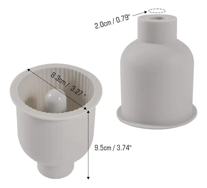 SET DE MOLDES DE SILICONA PARA JARRONES Y PORTAVELAS CON BANDEJA OVALADA - 4