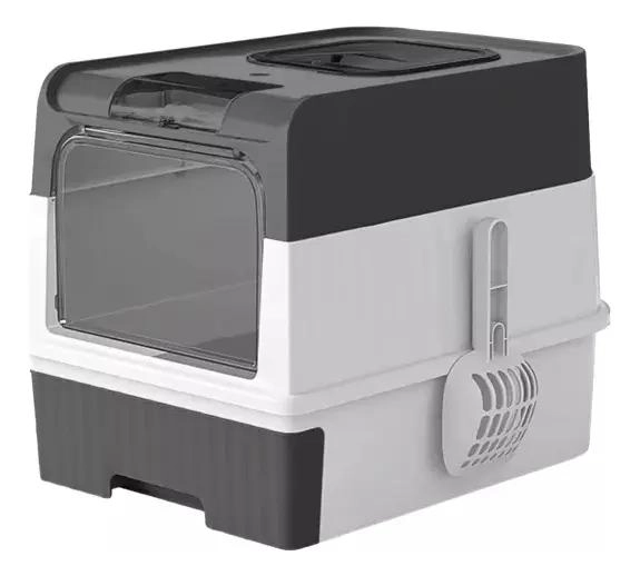 CAJA PLEGABLE GRANDE PARA ARENERO DE GATOS CON SISTEMA DE DESINFECCION - 1