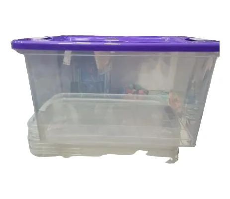 SET DE 3 CAJAS ORGANIZADORAS TRANSPARENTES CON CIERRE DE GANCHO DE 38 LITROS - 2