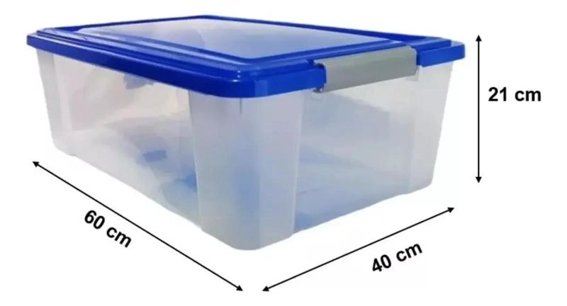 SET DE 3 CAJAS ORGANIZADORAS TRANSPARENTES CON CIERRE DE GANCHO DE 38 LITROS - 3