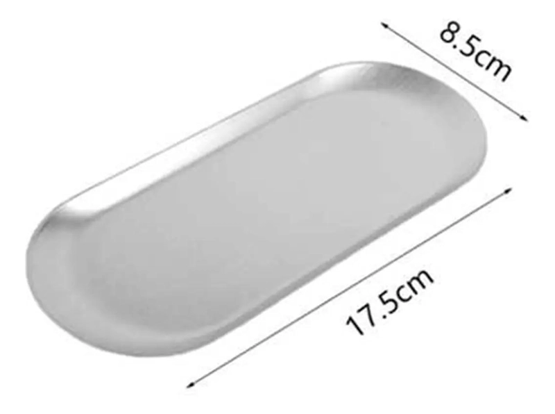 SET DE 12 BANDEJAS OVALADAS DE ACERO PARA SERVIR TE  Y FRUTAS - 3