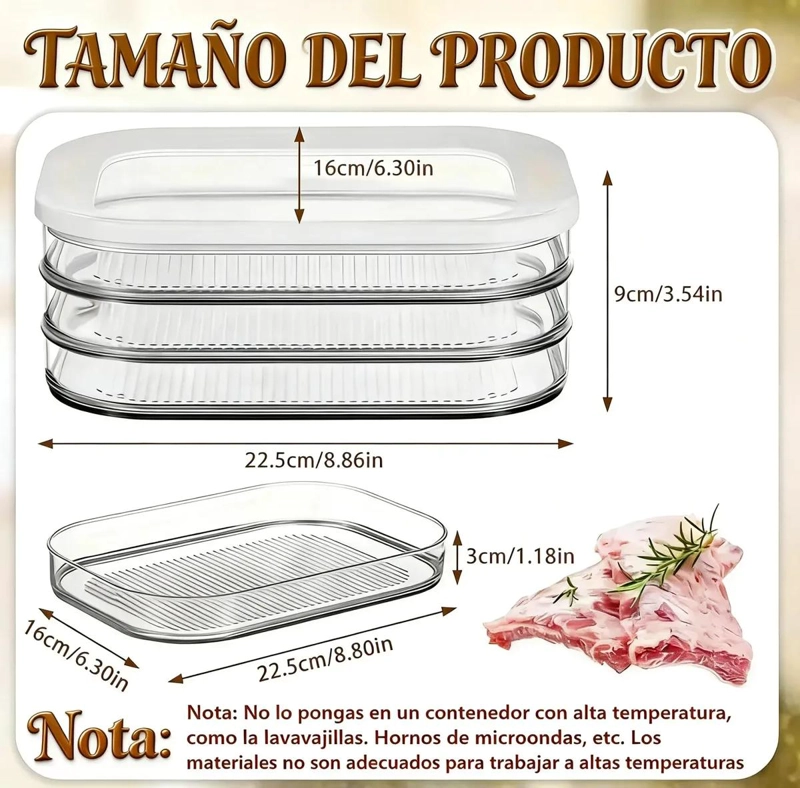 CONTENEDOR PARA ORGANIZAR FIAMBRES CON DISEÑO PRACTICO Y FUNCIONAL - 2