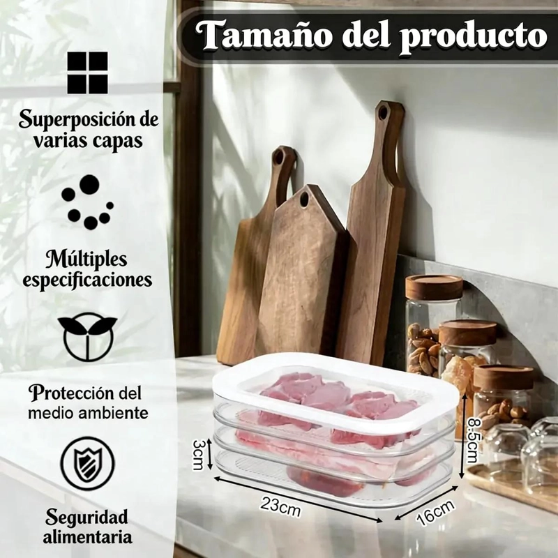 CONTENEDOR PARA ORGANIZAR FIAMBRES CON DISEÑO PRACTICO Y FUNCIONAL - 3
