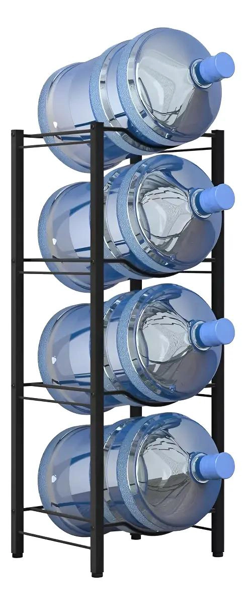 ESTANTE ORGANIZADOR PARA 4 BOTELLONES DE AGUA DE 20 LITROS COLOR NEGRO - 1