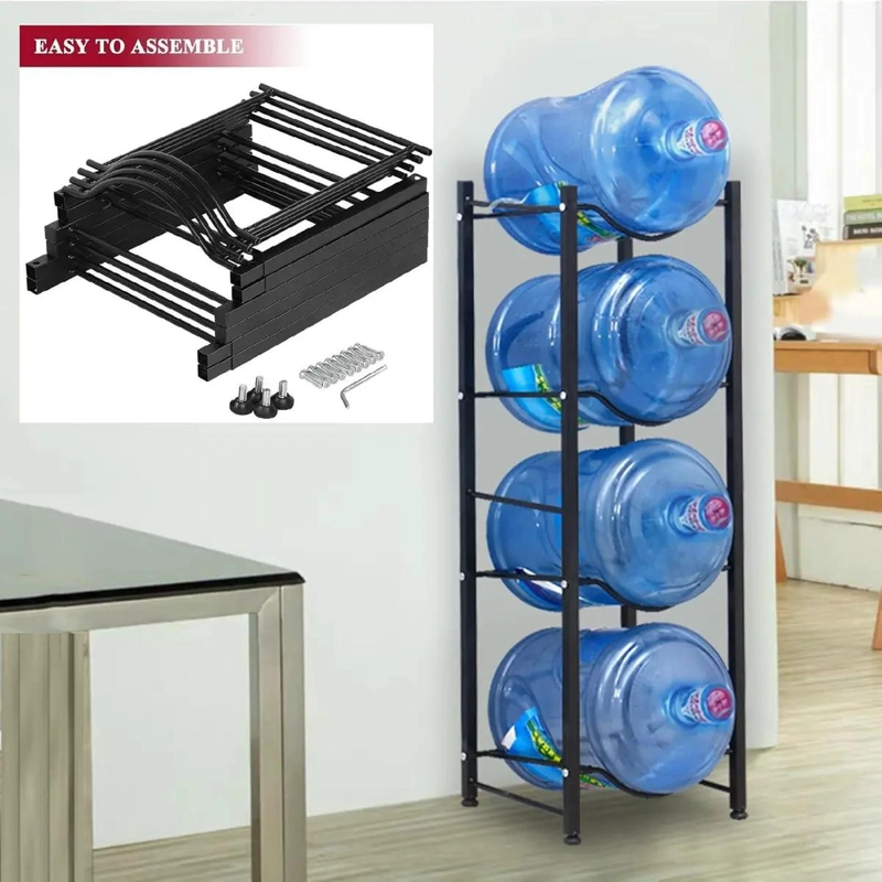 ESTANTE ORGANIZADOR PARA 4 BOTELLONES DE AGUA DE 20 LITROS COLOR NEGRO - 2