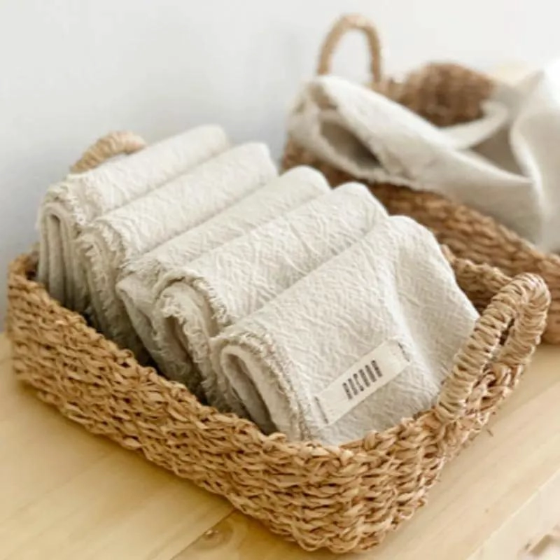 SET DE 4 CESTAS DE MIMBRE PARA ALMACENAMIENTO Y DECORACION - 4