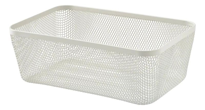 CESTA METALICA BLANCA PARA ALIMENTOS DE 30X20X11 CM PARA COCINA - 1
