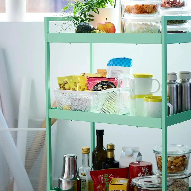 CESTA METALICA BLANCA PARA ALIMENTOS DE 30X20X11 CM PARA COCINA - 2