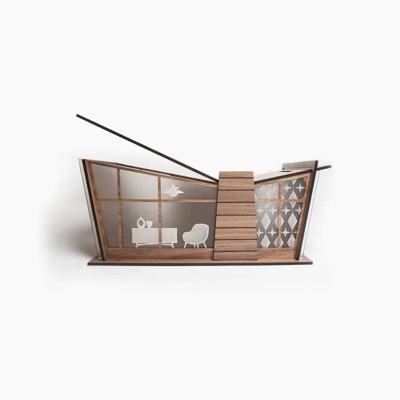 CAJA ORGANIZADORA DE MADERA CON DISEÑO EN FORMA DE CASA PARA DECORACION - 2