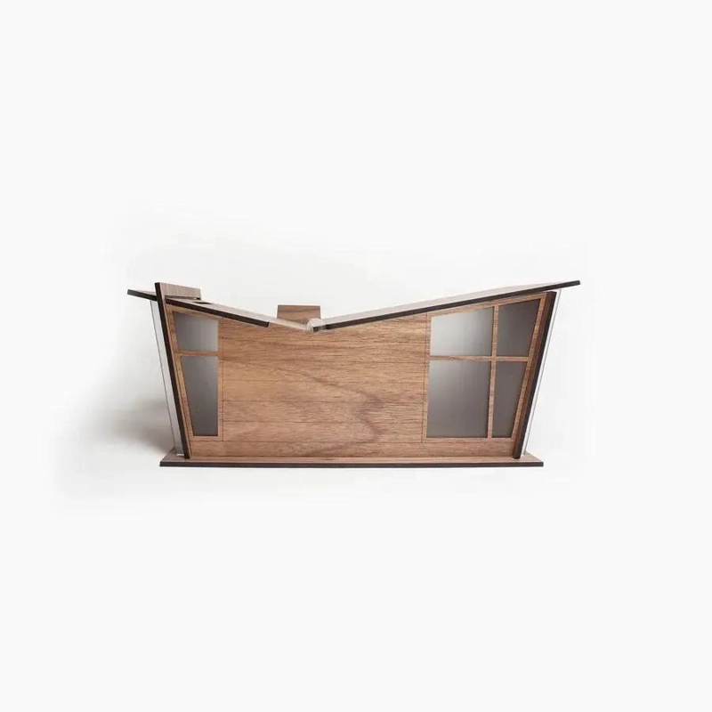 CAJA ORGANIZADORA DE MADERA CON DISEÑO EN FORMA DE CASA PARA DECORACION - 4