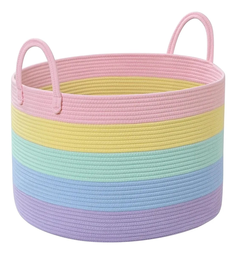 CESTA DE ALMACENAMIENTO DE GRAN CAPACIDAD CON DISEÑO COLORIDO - 1