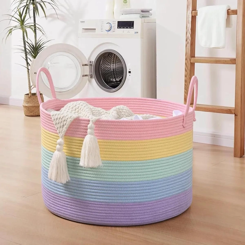 CESTA DE ALMACENAMIENTO DE GRAN CAPACIDAD CON DISEÑO COLORIDO - 5