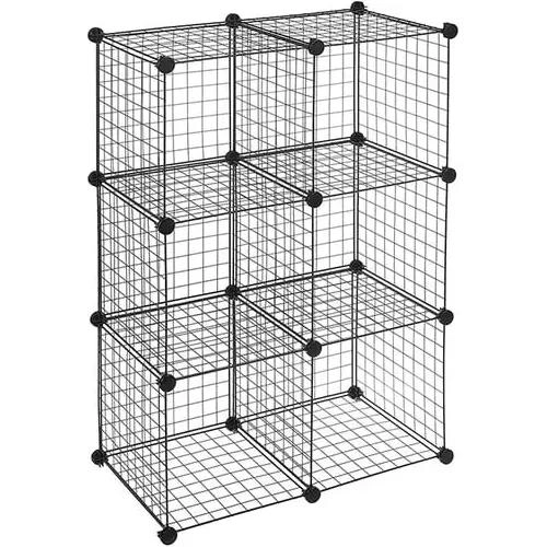 ORGANIZADOR DE ALMACENAMIENTO CON 6 CUBOS DE HIERRO ARMABLE PARA HOGAR - 1