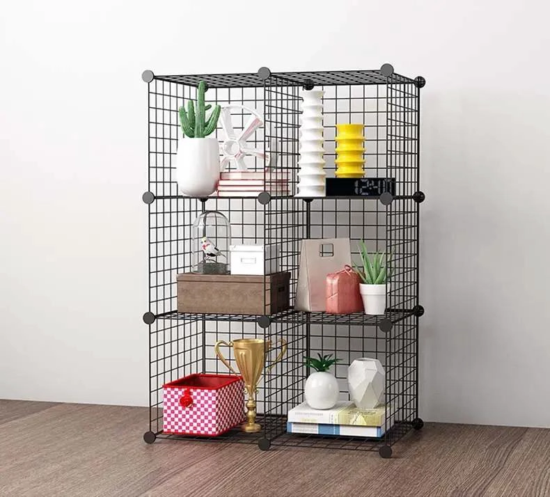 ORGANIZADOR DE ALMACENAMIENTO CON 6 CUBOS DE HIERRO ARMABLE PARA HOGAR - 2