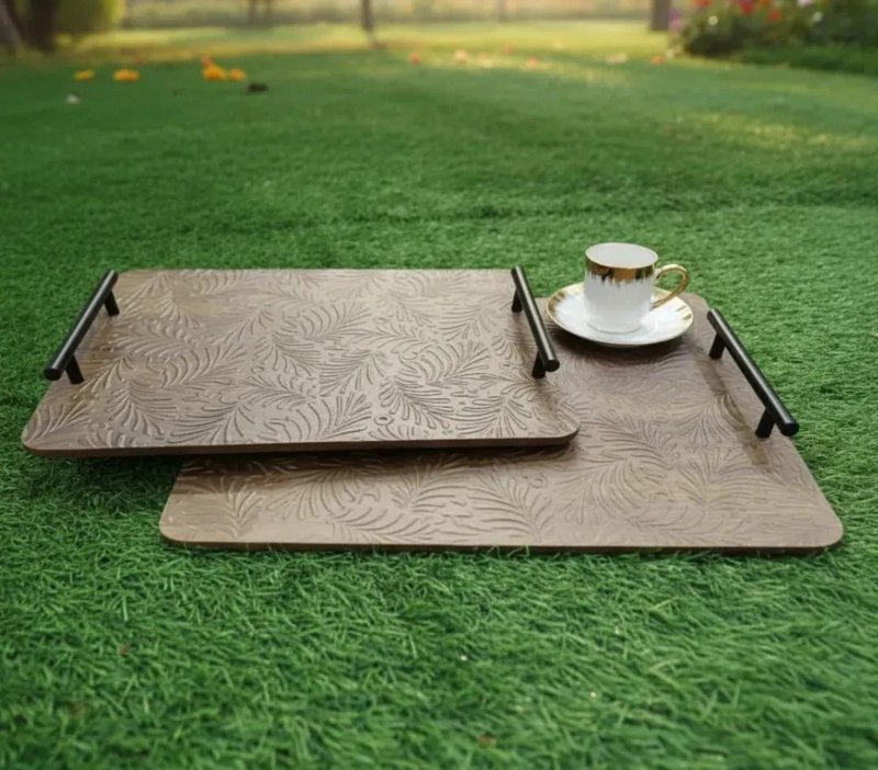 SET DE 2 BANDEJAS CUADRADAS PARA DESAYUNO CON MEDIDAS 39X29 Y 34X24 CM - 4