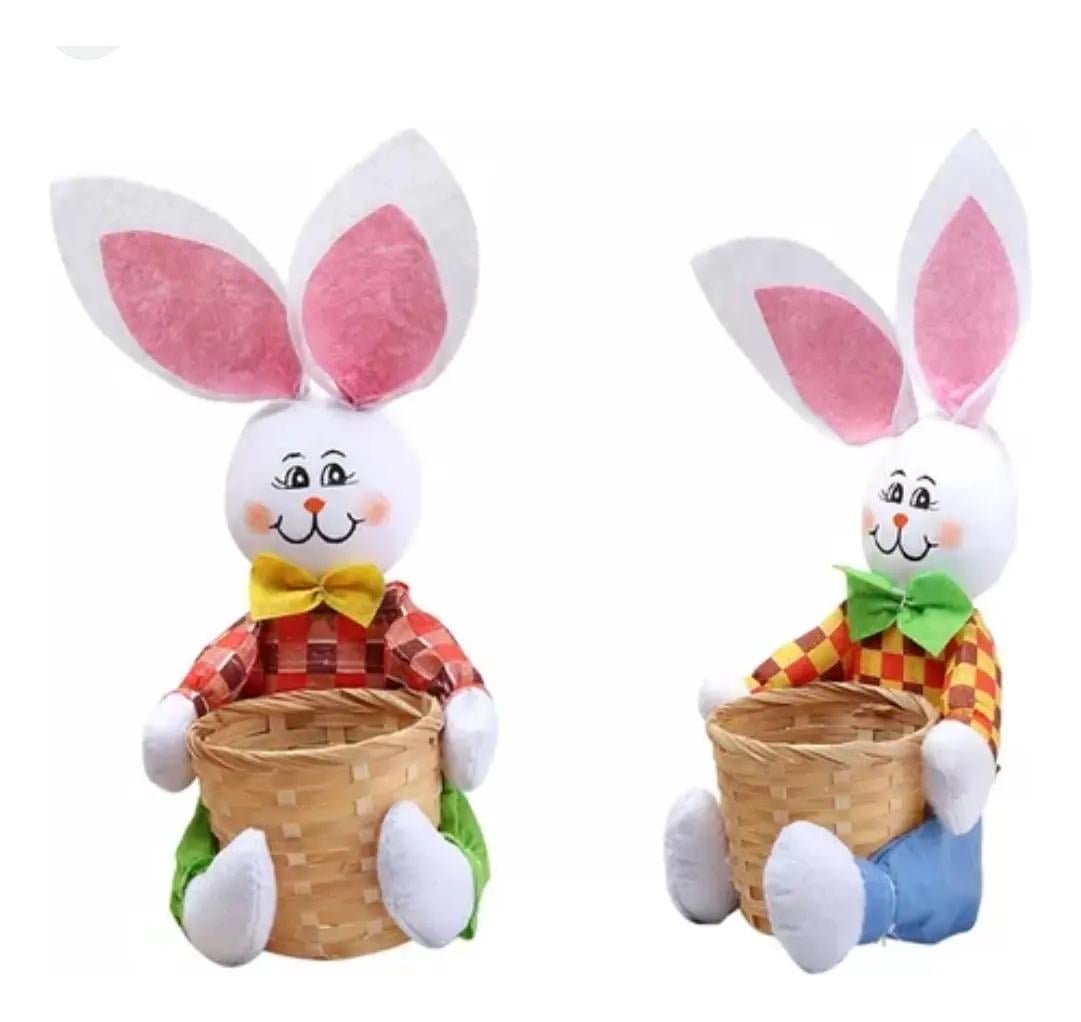 SET DE 4 CANASTAS DECORATIVAS CON DISEÑO DE CONEJITO PARA PASCUA - 1