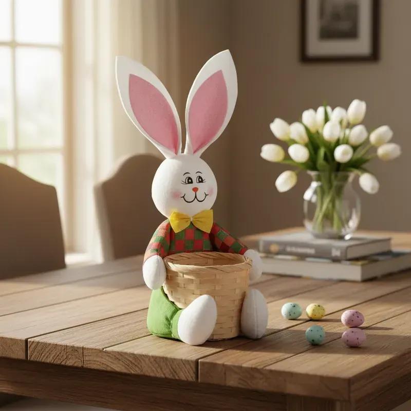 SET DE 4 CANASTAS DECORATIVAS CON DISEÑO DE CONEJITO PARA PASCUA - 2