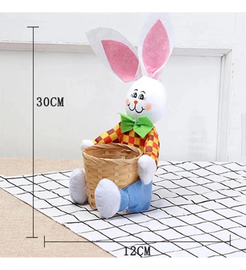 SET DE 4 CANASTAS DECORATIVAS CON DISEÑO DE CONEJITO PARA PASCUA - 3