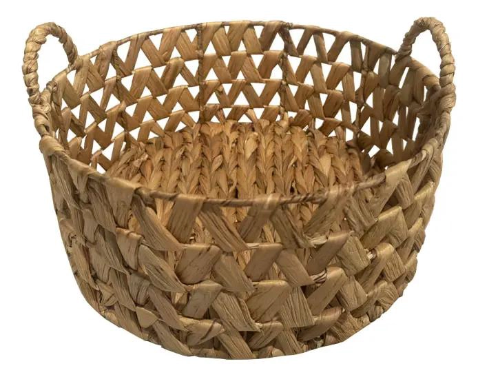 CANASTO REDONDO DE MIMBRE CON DIMENSIONES 35X35X15 CM - 3