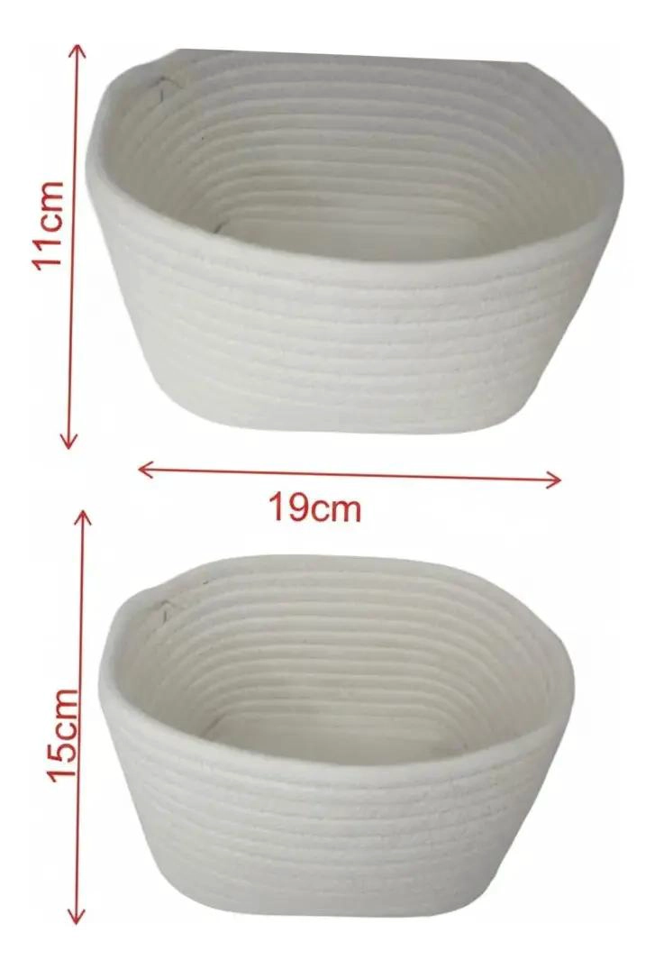 SET DE 3 CANASTOS ORGANIZADORES DE CUERDA DE ALGODON PARA DECORACION - 1