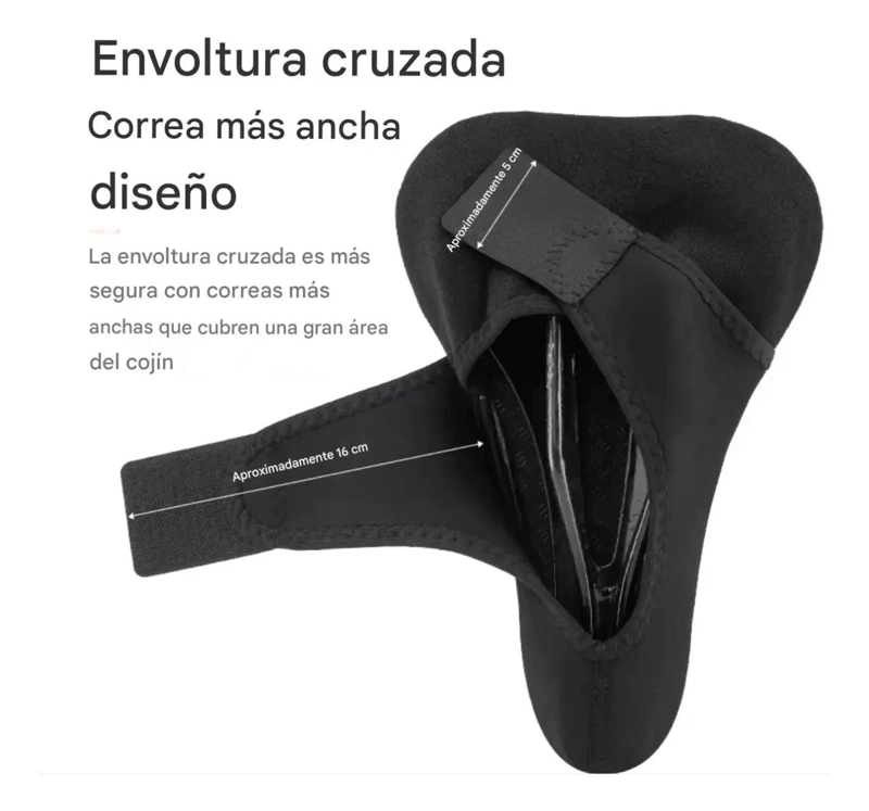 FUNDA ACOLCHADA PARA SILLIN DE BICICLETA CON ESPUMA DE ALTA DENSIDAD - 4