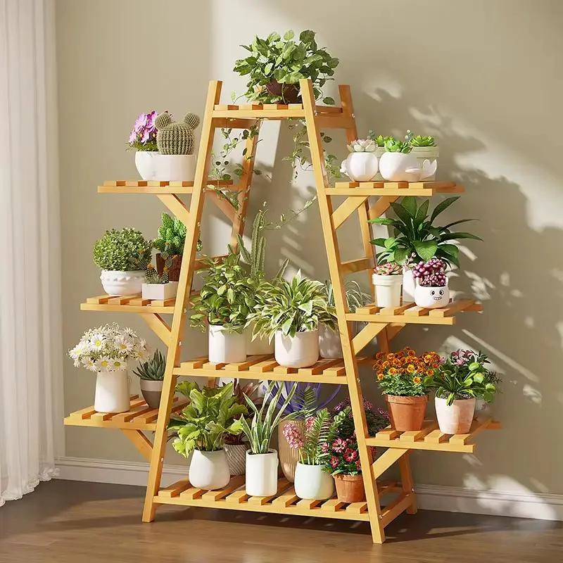 ORGANIZADOR DE BAMBU CON 9 REPISAS PARA JARDIN Y MACETAS - 2