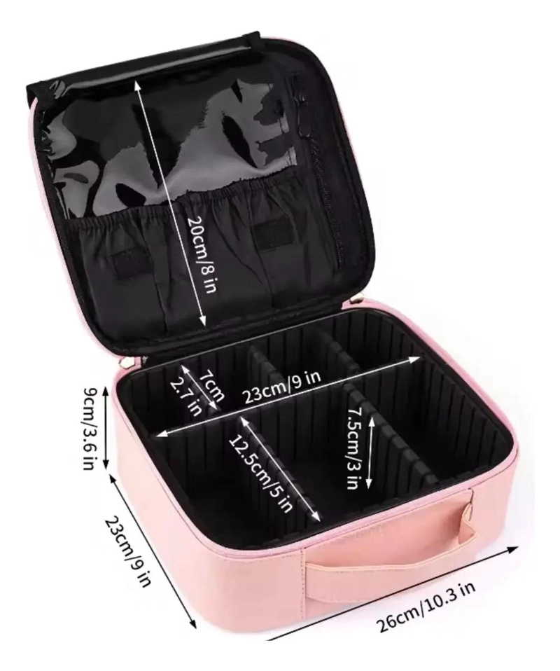 COMESTIQUERO COMPACTO PARA VIAJE CON ESPEJO INTEGRADO Y COMPARTIMENTOS - 2