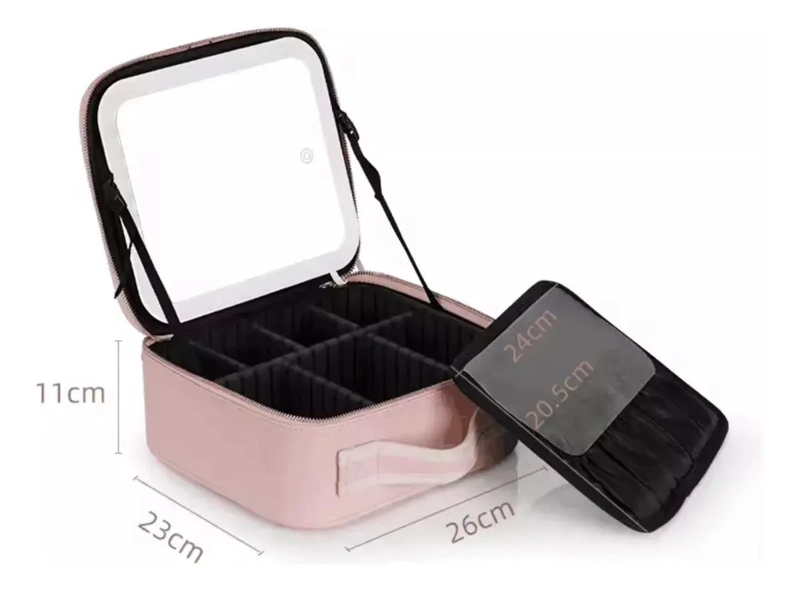 COMESTIQUERO COMPACTO PARA VIAJE CON ESPEJO INTEGRADO Y COMPARTIMENTOS - 4