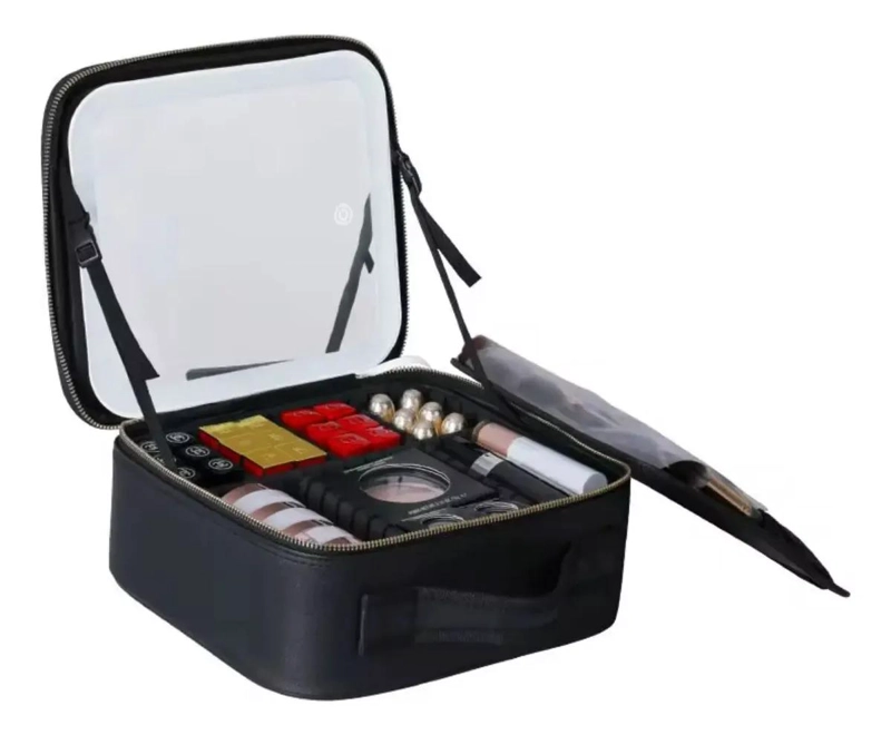 COMESTIQUERO COMPACTO PARA VIAJE CON ESPEJO INTEGRADO Y COMPARTIMENTOS - 5