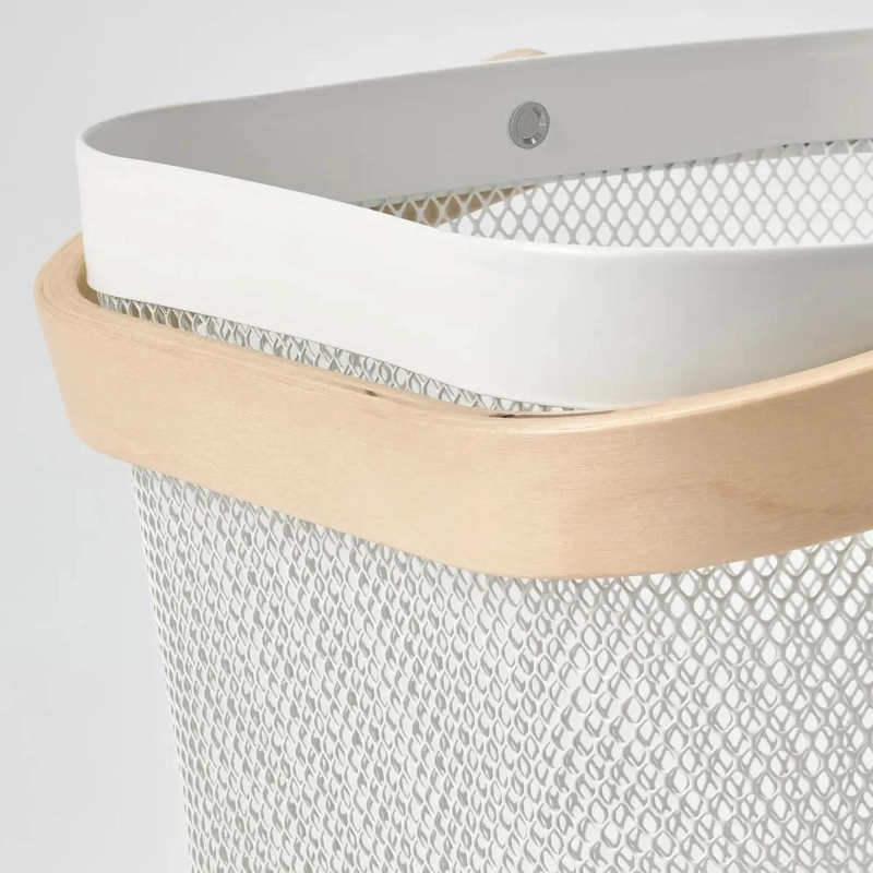 CANASTO ORGANIZADOR DE MALLA DE ACERO BLANCO 25X26X18 CM PARA ALMACENAMIENTO - 3